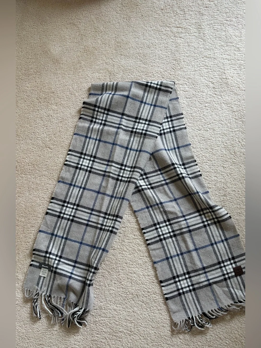 Roots Plaid scarf with fringe